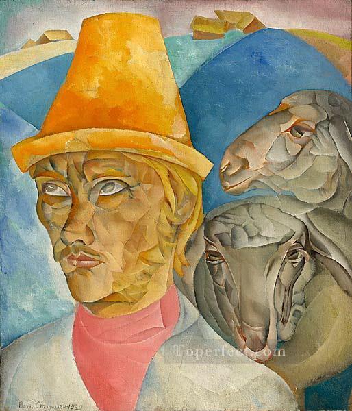 the shepherd in the mountains 1920 Boris Dmitrievich Grigoriev Oil Paintings